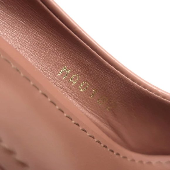 Louis Vuitton Allamanda Gold Cap Toe Pumps Rose Monogram Vernis Size 37.5 - Picture 10 of 12